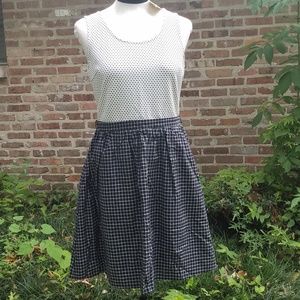 Modcloth Doe & Rae Dot/Grid Print Dress Size Large